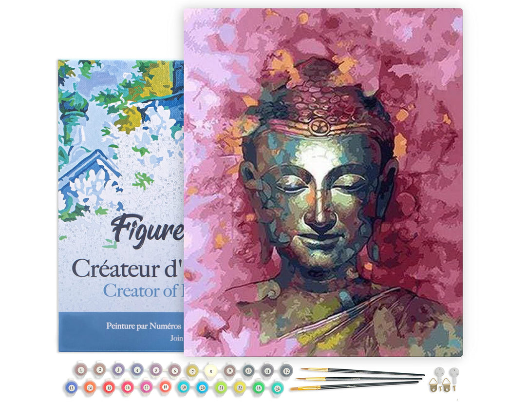 Figured'Art Malen Nach Zahlen Erwachsene Mit Rahmen Wertvoller Buddha - Paint by Numbers Basteln DIY