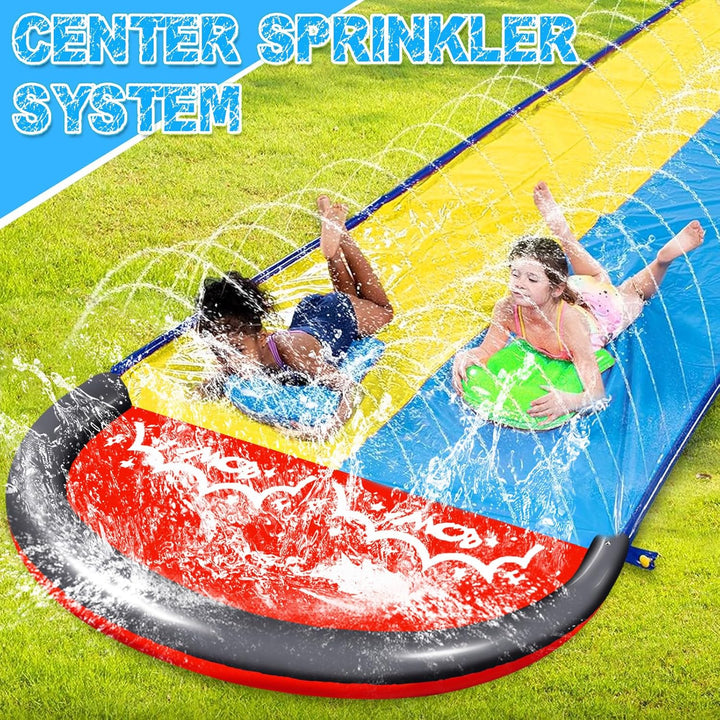 480cm Lange Rutsche und Wasserrutsche mit 2 Bodyboards, der Integrierte Sprinklerkopf Eignet Sich so