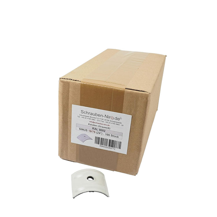 200 Kalotten Grauweiss RAL 9002 Aluminium 24° für Sinus Profil 76/18 Wellplatten Lichtplatten