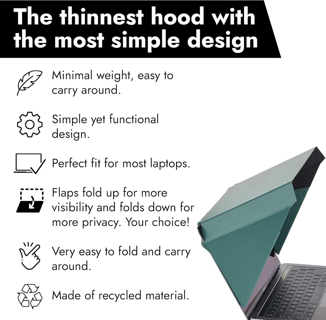 Philbert Design – 4 in 1 Laptop Screen Shade Slim Hood : Sonnenschutz | Datenschutz | Hitzeschutz |