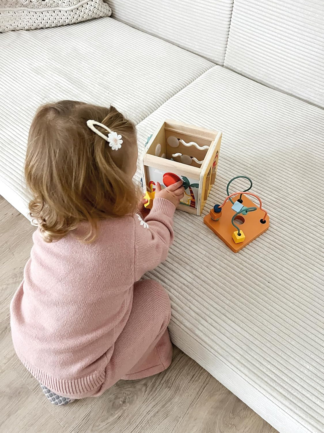 small foot Motorikwürfel „Dino“, Activity-Würfel aus FSC 100%-zertifiziertem Holz, für Kinder ab 12