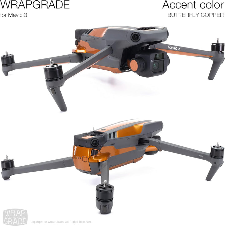WRAPGRADE Skin Kompatibel mit DJI Mavic 3 Pro Accent Color (BUTTERFLY COPPER) Butterfly Copper / Pro
