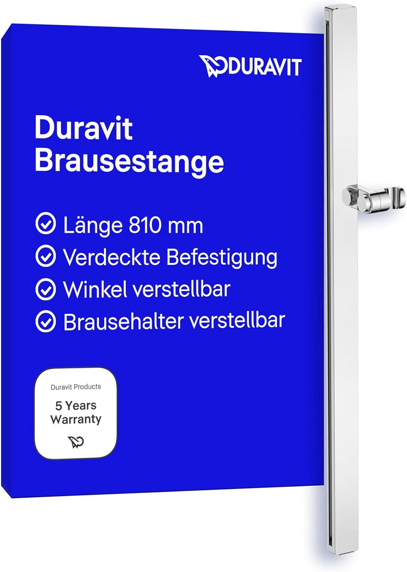 Duravit Universal Duschstange, Brausestange mit höhenverstellbarer Handbrausehalterung, variable Dus