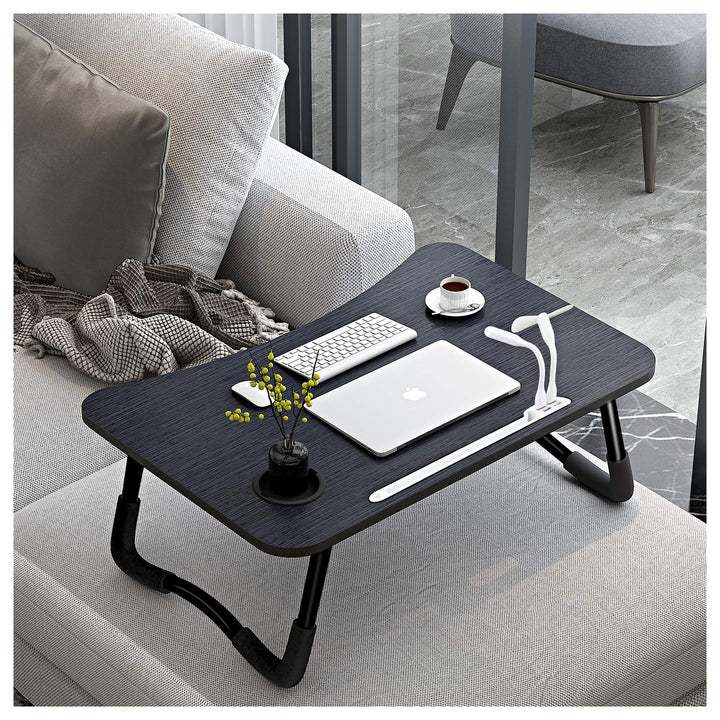 A3A ACADGQ Laptoptisch, Laptop Betttisch Klappbar, Notebook Tisch mit 4 USB Ladeanschluss, Schublade