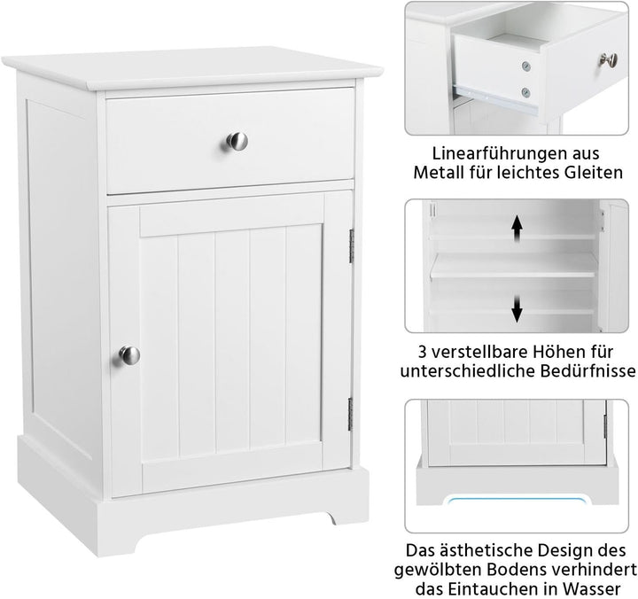 Yaheetech 2er Set Nachttisch Nachtkommode Nachtschrank mit Schublade und verstellbarem Einlegeboden