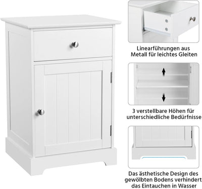 Yaheetech 2er Set Nachttisch Nachtschrank Nachtkommode mit Schublade und verstellbarem Einlegeboden