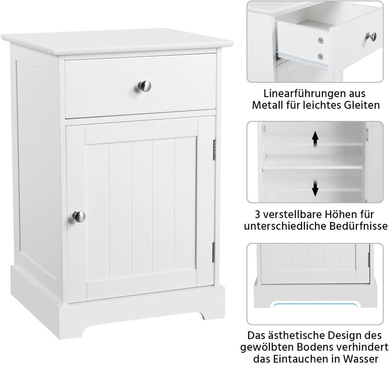 Yaheetech 2er Set Nachttisch Nachtschrank Nachtkommode mit Schublade und verstellbarem Einlegeboden