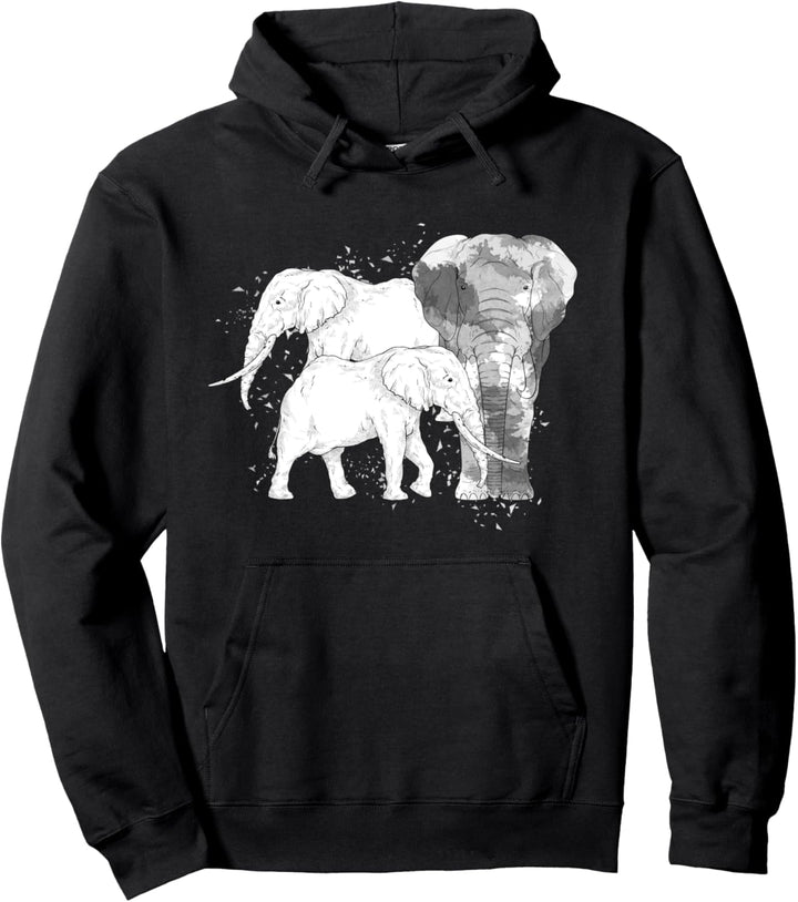 Elefanten Familie Afrika Tier Geschenk Tiermotiv Elefant Pullover Hoodie