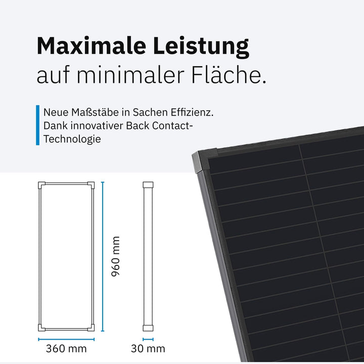 ECTIVE Solarpanel BSP 80 Black - 80W, 4,4A, 72 Zellen, für 12V 24V Batterieladeregler - Monokristall