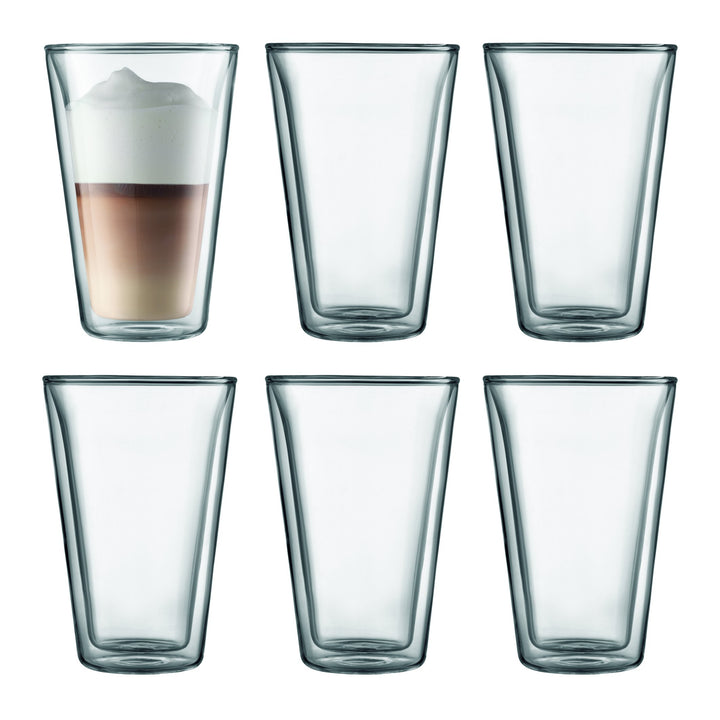 Bodum CANTEEN Gläser-Set (Doppelwandig, 0,4 liters) transparent, 6 Stück (1er Pack), 6 Stück