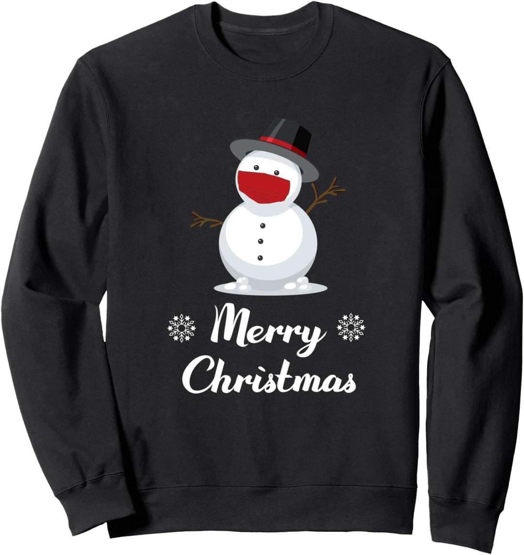 Schneemann mit Mundschutz Gesichtsmaske Weihnachten 2020 Sweatshirt
