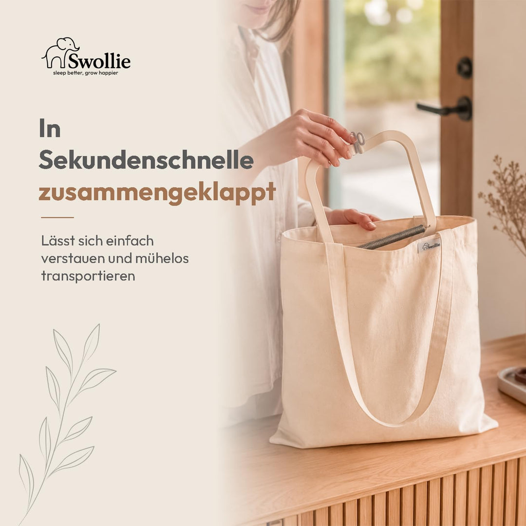 Federwiegen-Reise-Set | für Babys ab Geburt bis 15 Kg | Federwiege mit praktischer Türklammer | Bio-