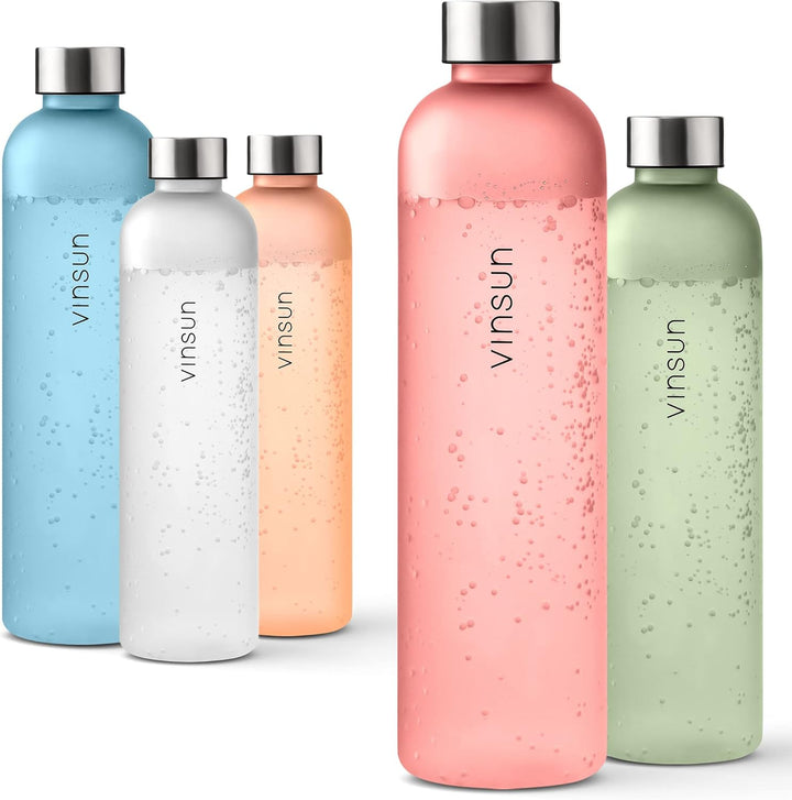 Vinsun Trinkflasche 1l pink - wiederverwendbar, Kohlensäure geeignet, BPA frei, Tritan - nachhaltige