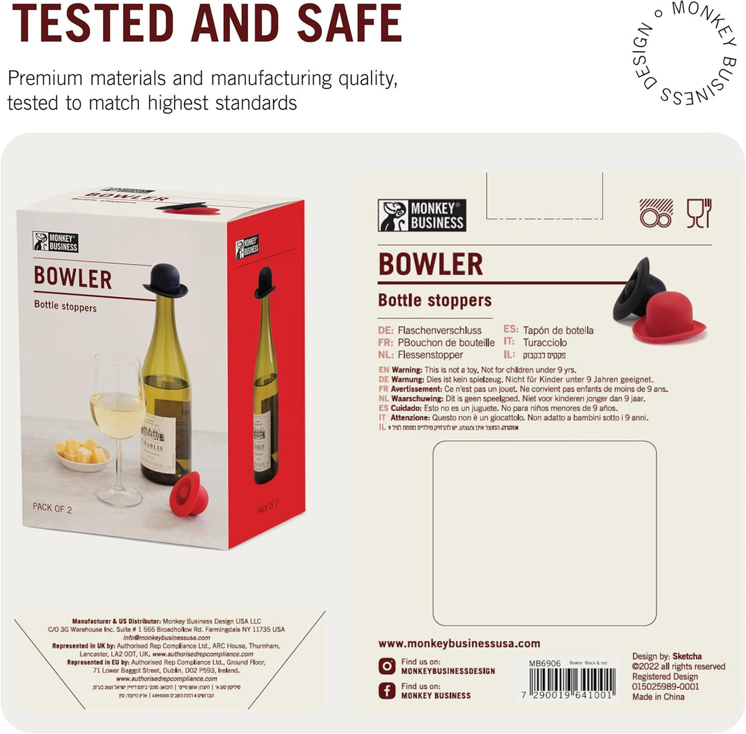 Monkey Business Silikon-Weinstopfen | verschliesst Flaschen und hält Wein frisch/süsses Weinzubehör/