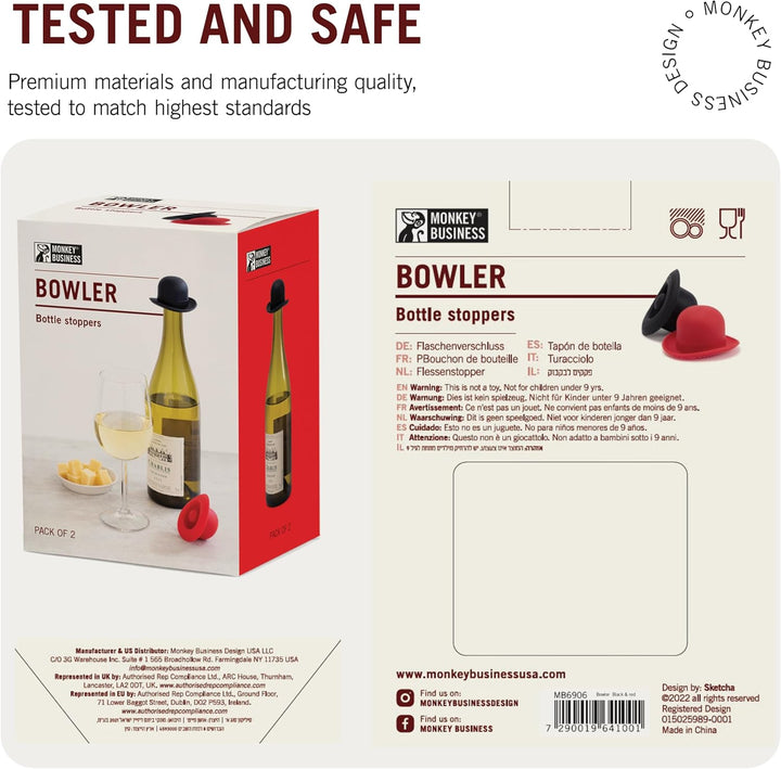Monkey Business Silikon-Weinstopfen | verschliesst Flaschen und hält Wein frisch/süsses Weinzubehör/