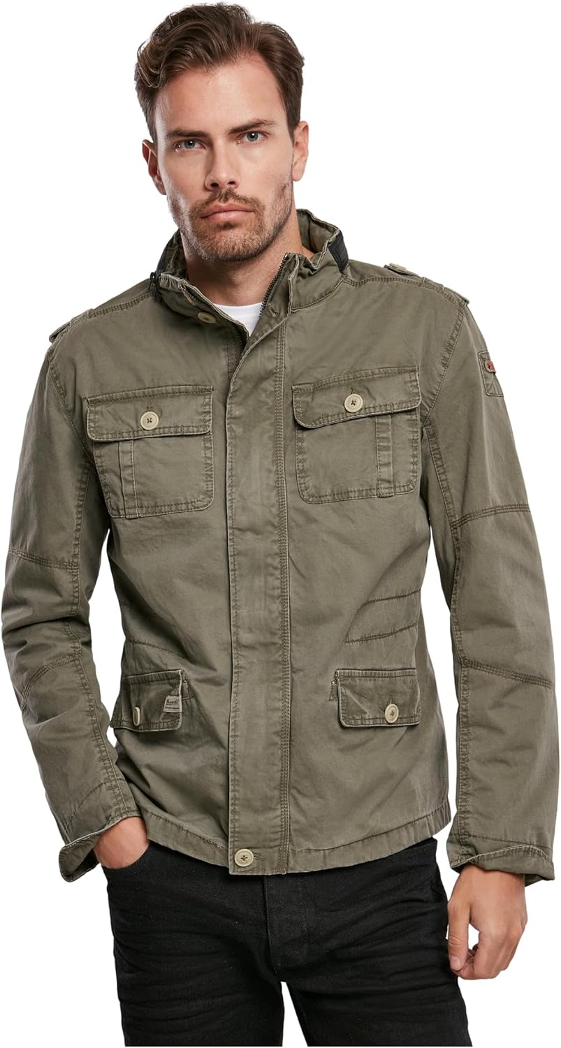 Brandit Jacke Britannia Sommer Vintage Herren ÜBERGANGSJACKE Army Outdoor Jacke, Grösse:M, Farbe:Oli