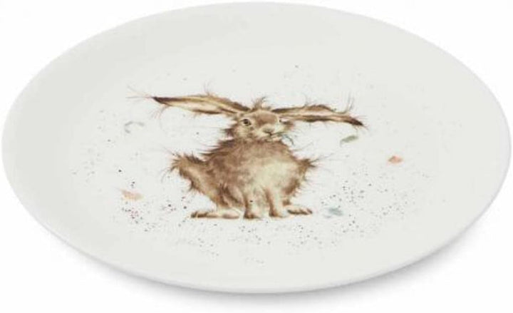 440s Wrendale Designs Porzellan-Kuchenteller Hase Morgenmuffel ca. 20,5cm D Dessert-Platte Frühstück