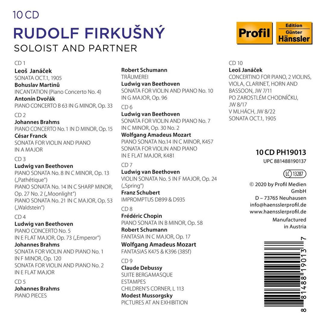 Rudolf Firkusny - Soloist and Partner // Klavierkonzerte von Dvorak, Beethoven, Schumann: Träumerei,