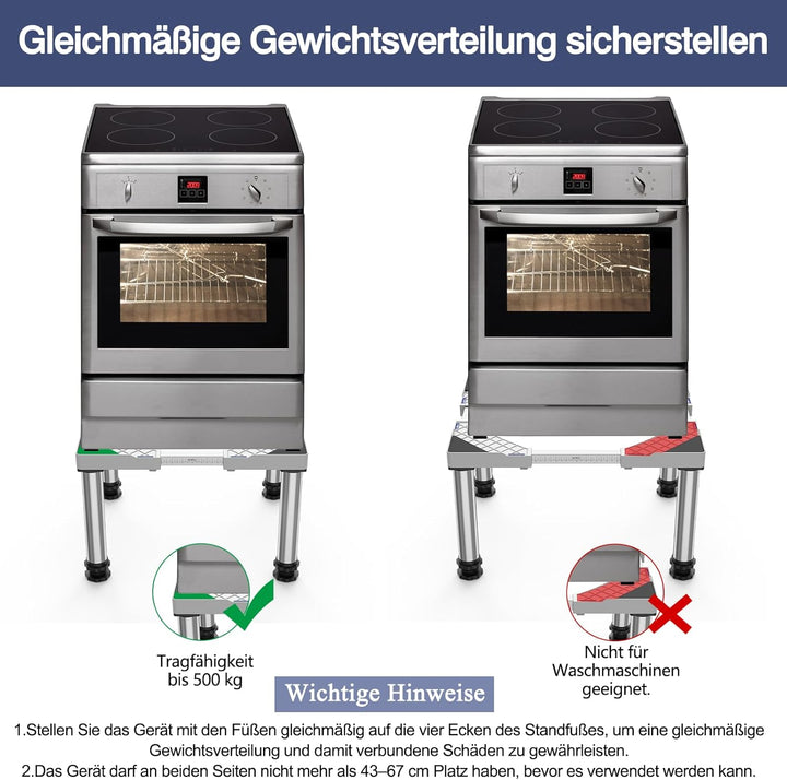 DEWEL Untergestell Kühlschrank erhöhung Höhe 33-36cm Verstellbare unterschrank kühlschrank sockel fü