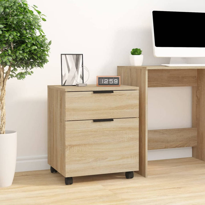 BaraSh Mobiler Aktenschrank mit Rollen Sonoma-Eiche 45x38x54 cm BüRoschrank AktenschräNke Spind Schr