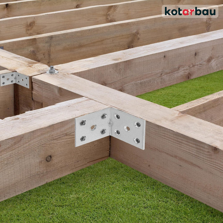 KOTARBAU Winkelverbinder 50 x 50 x 40 x 2 mm mit Sicke Verzinkt Stahl Bauwinkel Montagelöcher Möbelv