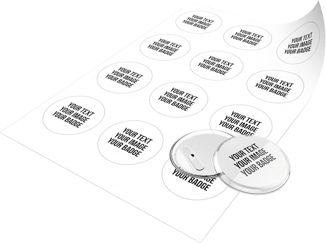 Buttons mit Kühlschrank-Magnet (56 mm, 10 Stück) - Ansteckbuttons Set mit A4-Buttonpapier, 10