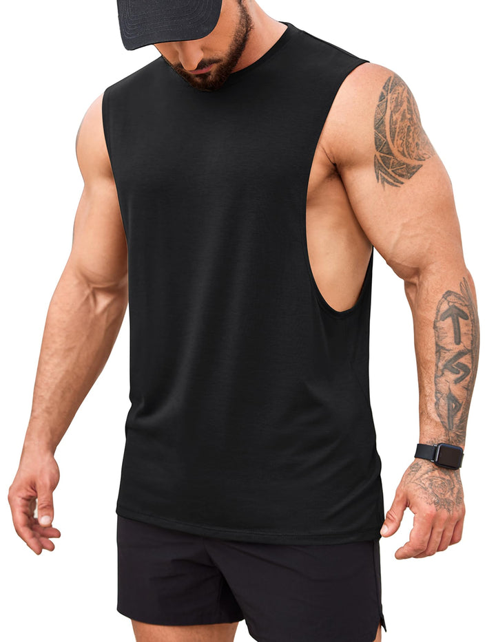 COOFANDY Tank Top Herren Gym Bodybuilding Shirts Ärmellose Muskelshirts Männer S Schwarz(1 Stück), S