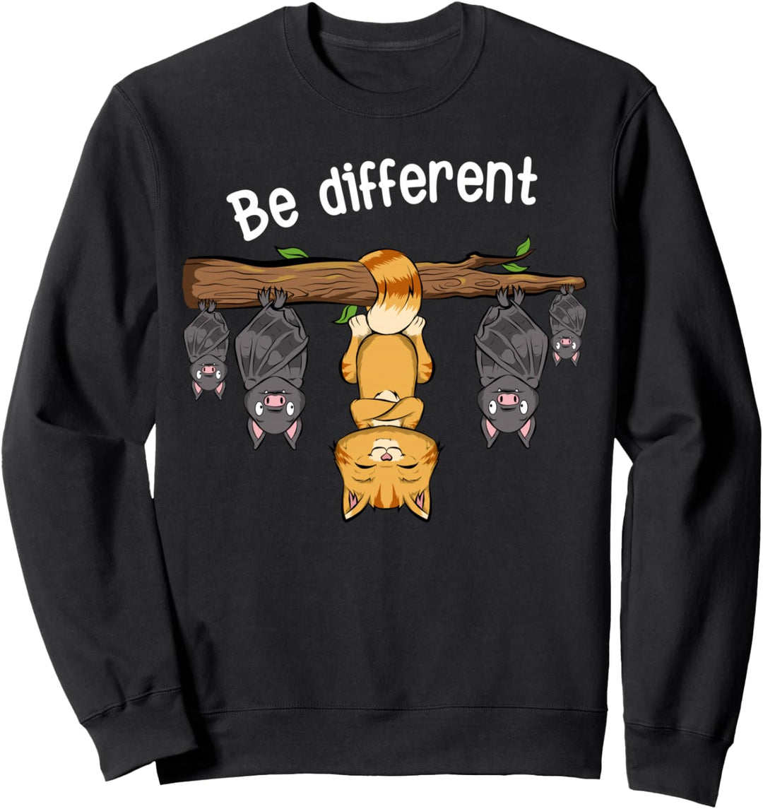 Be different Katze und Fledermäuse Sweatshirt