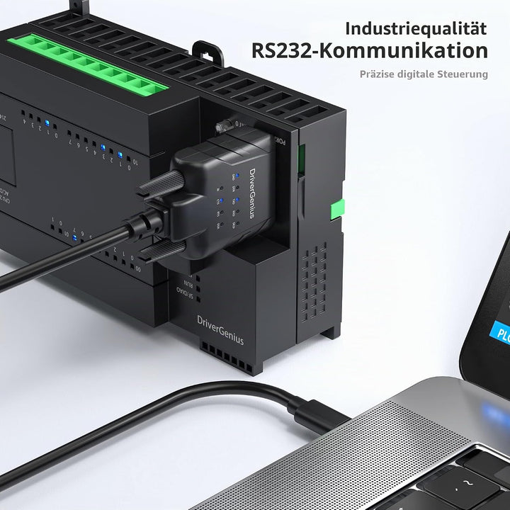 DriverGenius 1-Port USB-C zu Seriell RS232-(DB9) Adapter Konverter Compatibel mit Windows 11, macOS