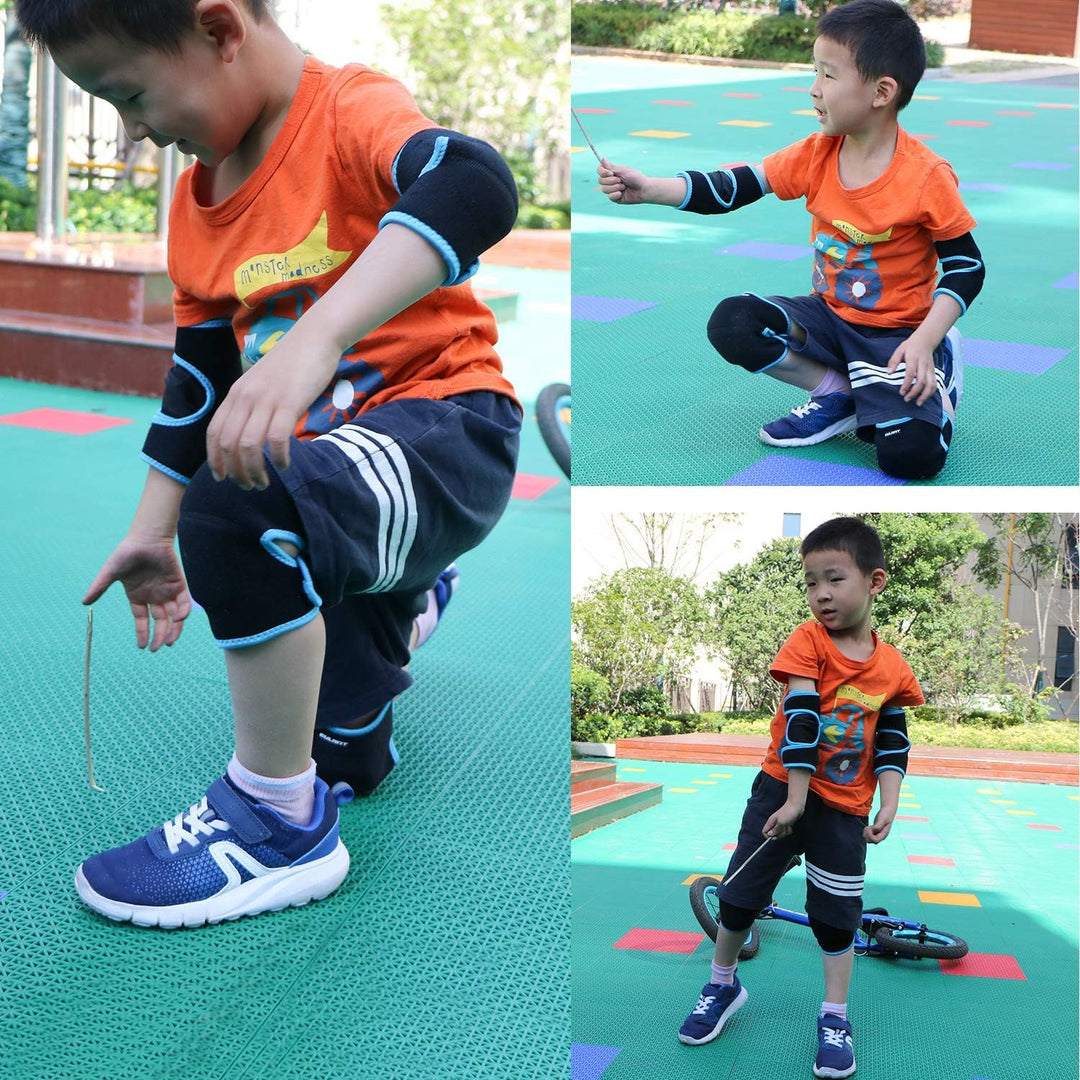 ONTYZZ Kinder Knieschützer Jungen Mädchen Einstellbar Weich Knieschoner mit Verdickten SBR Pad Guard