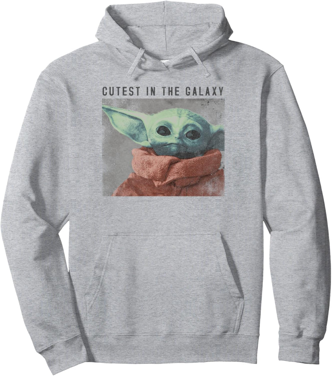 Star Wars Mandalorian The Child Dark Distressed Cutest Pullover Hoodie
