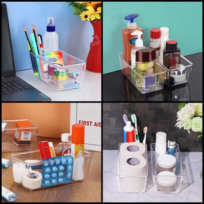 Kurtzy Kühlschrank Organizer Box Set für Küche, Schränke (4Stk) Plastik Organizer 20cm Lang, Ordnung