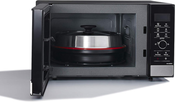Panasonic NN-GD38HSGTG Mikrowelle mit Grill (1000 W, Dampfgarer, Steamer, Kombimikrowelle, Pizza-Pfa
