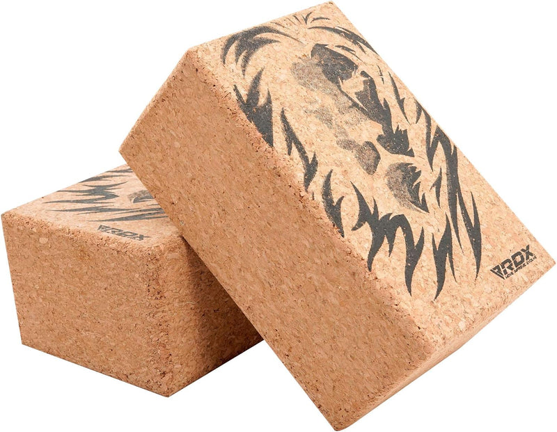 RDX Yoga Cork Block Set, High Density Eva Schaumstoff Rutschfester Blöcke, Leichtes Yogaklotz für Kö