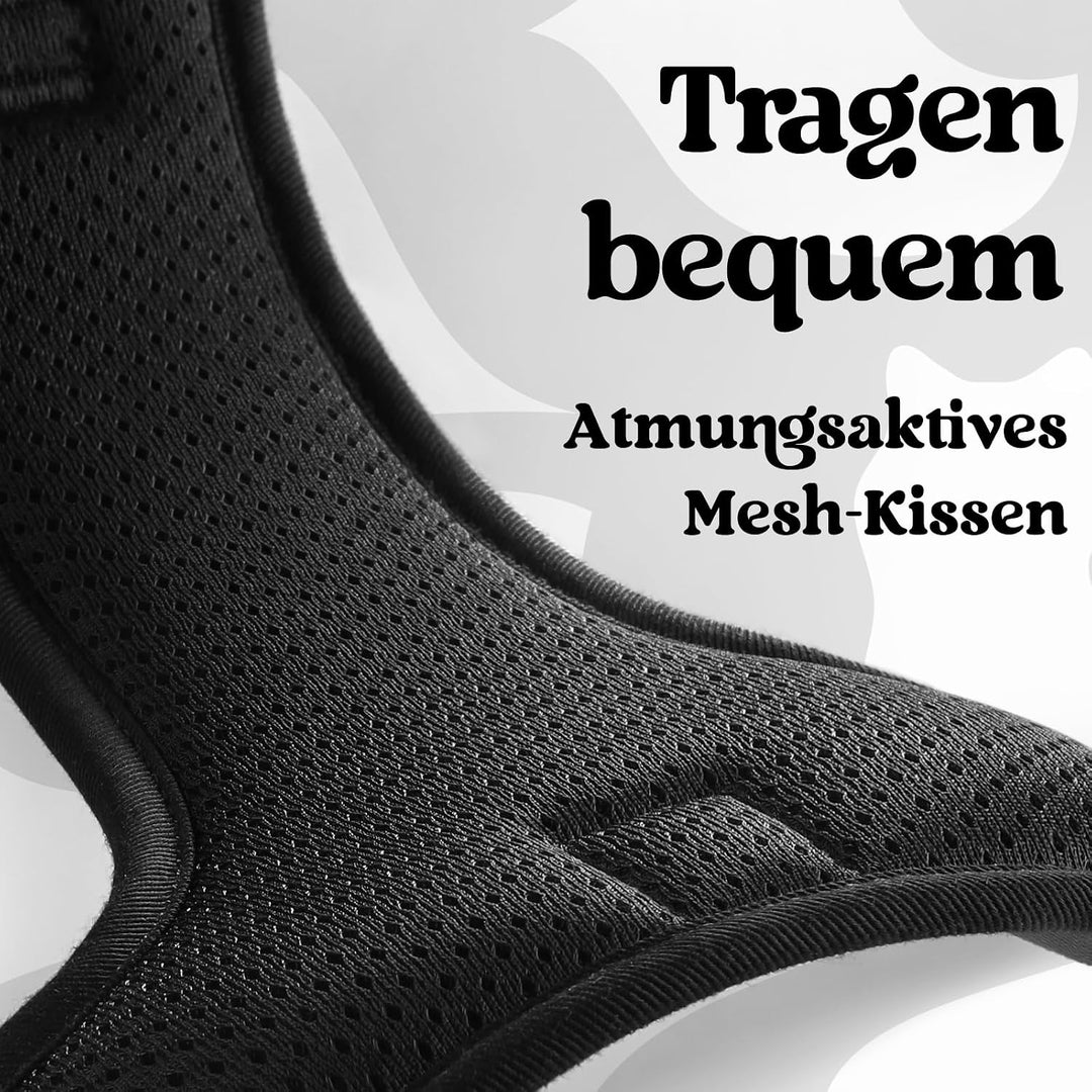rabbitgoo Hundegeschirr Grosse Hunde Leichtes Anlegen, XL, Bergschwarz | Anti Zug, Ohne Kopfdurchzug