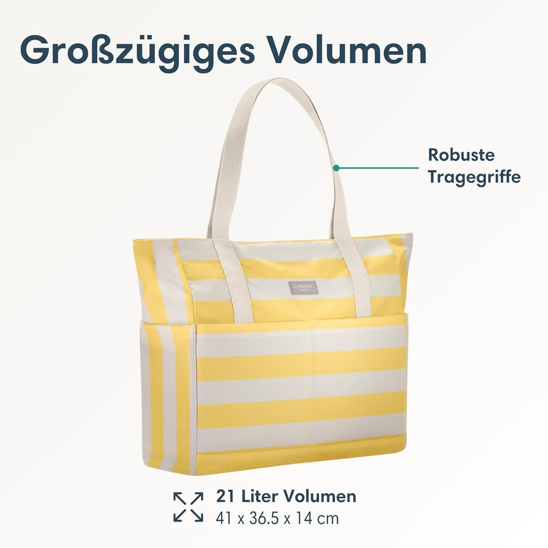 LARKSON Strandtasche Damen & Herren - Linn - Grosse Beach Bag für Strand, Schwimmbad, Pool - Tote Ba
