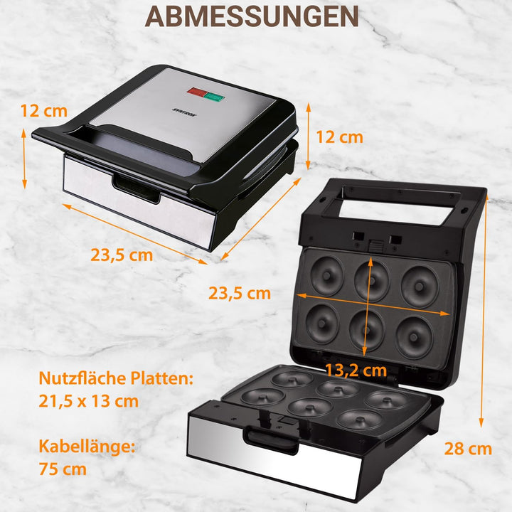 Syntrox Germany Donutmaker MM-1400W mit herausnehmbaren Backplatten