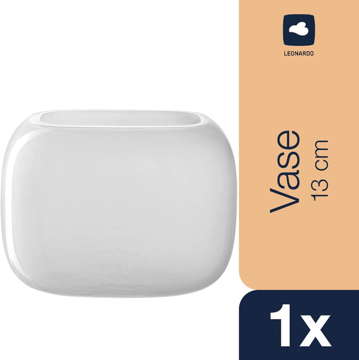 LEONARDO HOME Vase MILANO 13x18x14 cm weiss 041661, Glas Weiss 13x18x14 cm, Weiss 13x18x14 cm