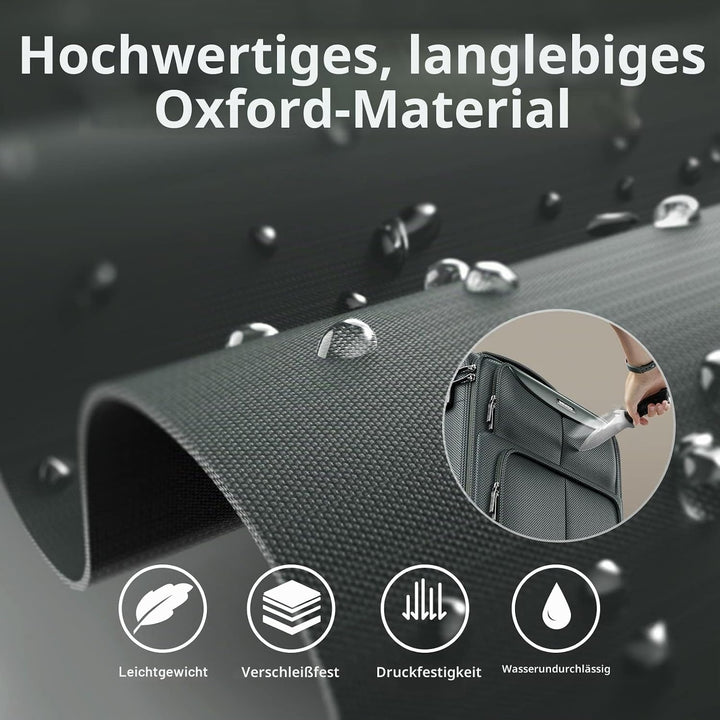 SHOWKOO Kofferset 3 Teilig Stoffkoffer Weichschale Erweiterbar Reisekoffer Leicht Haltbar Trolley Ha