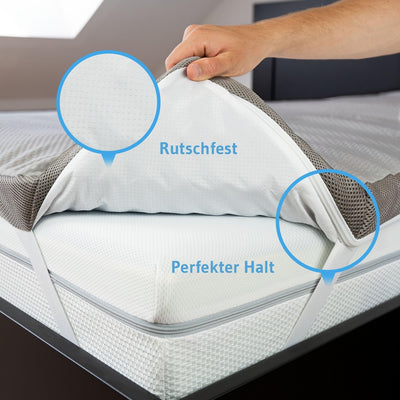 Topper 100x200 RenewON | Testsieger 2021 | Ergonomische Memory-Schaum Auflage | Atmungsaktiv und Feu