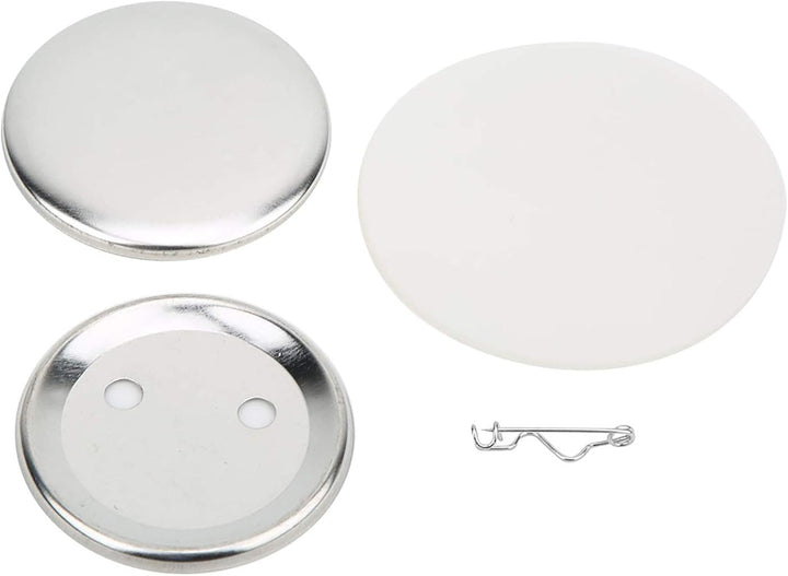 Greensen 100 Sets 56mm Abzeichen Pin Button Teile Abzeichen Herstellung Zubehör, Blank Pins für Hand