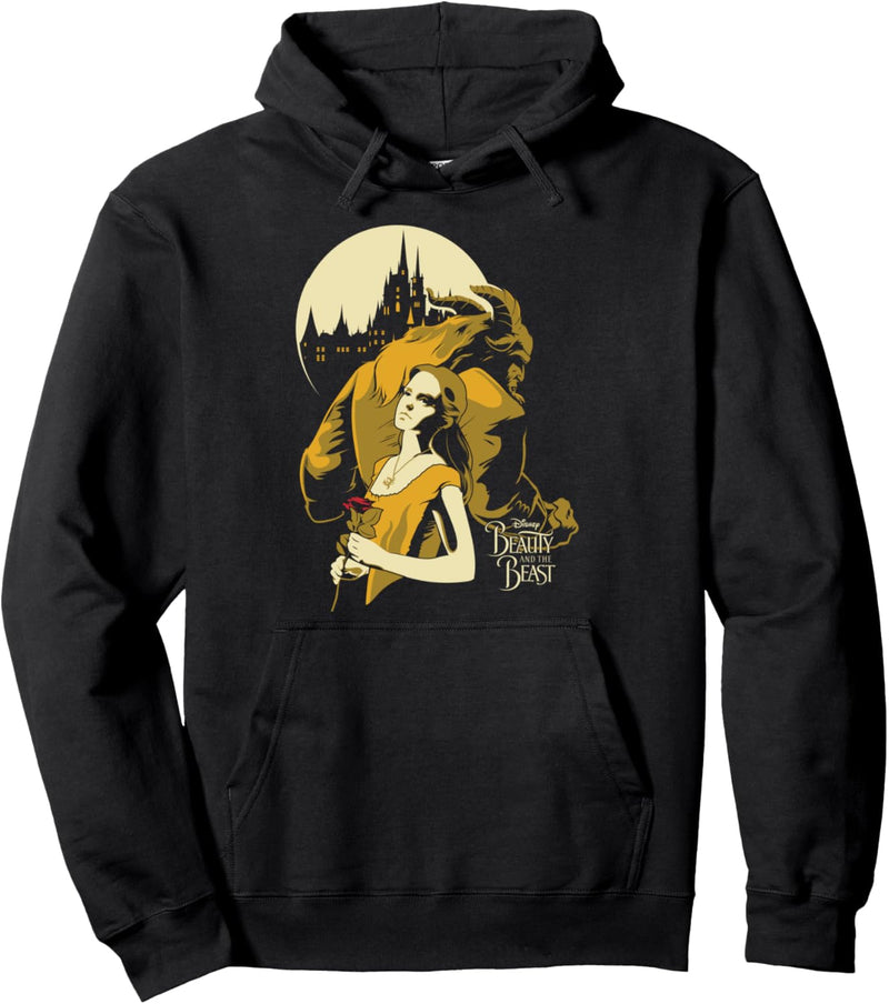 Disney Beauty And The Beast Belle And Beast Moonlit Portrait Pullover Hoodie