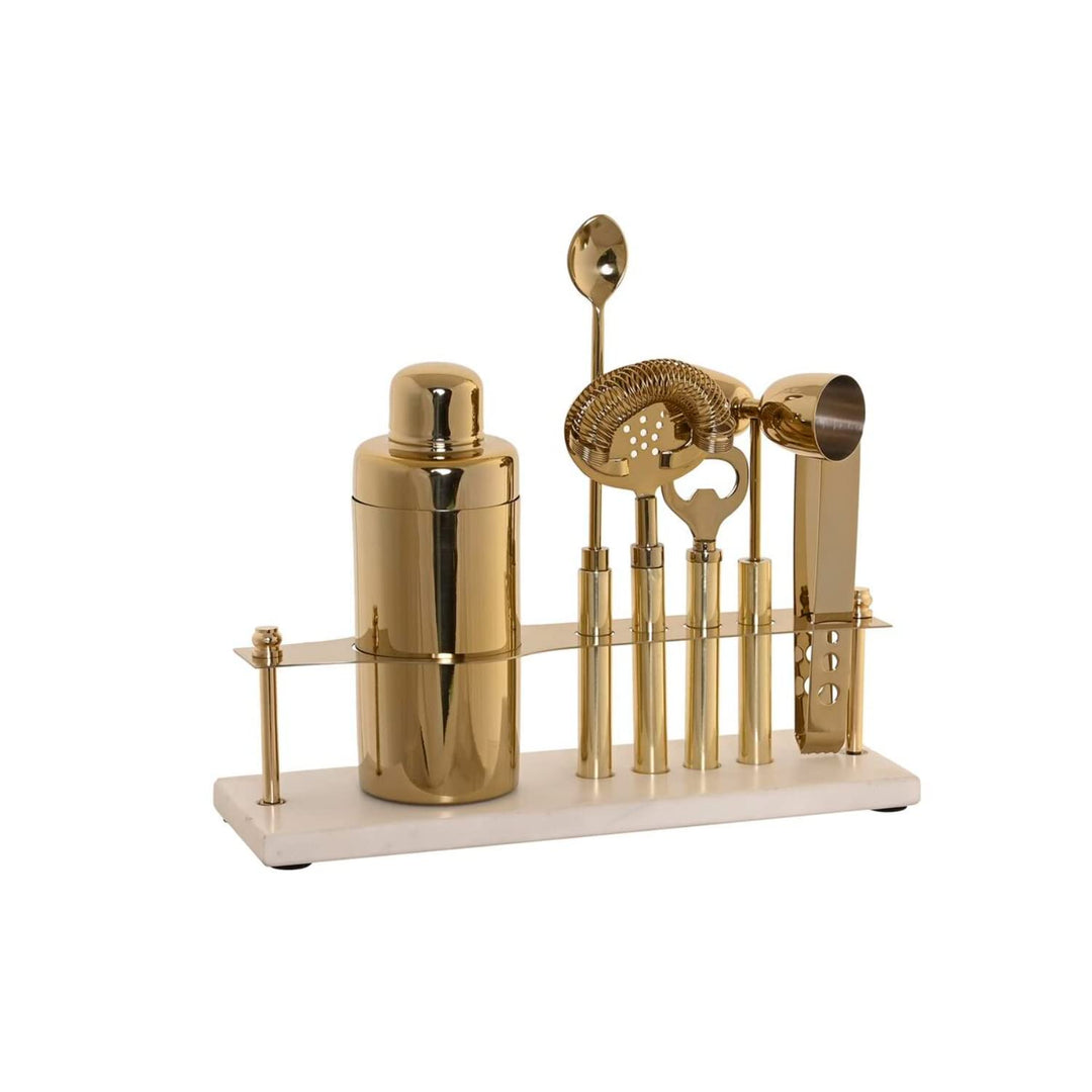 DKD Home Decor Cocktail-Set der Marke, weiss, aus Stahl und Marmor, 30 x 10 x 28 cm