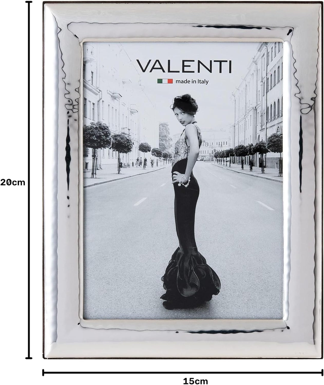 Valenti&amp;Co. - Bilderrahmen - Silber in gehämmerter Optik - glänzend Hochzeit, zum Geburtstag von Fre