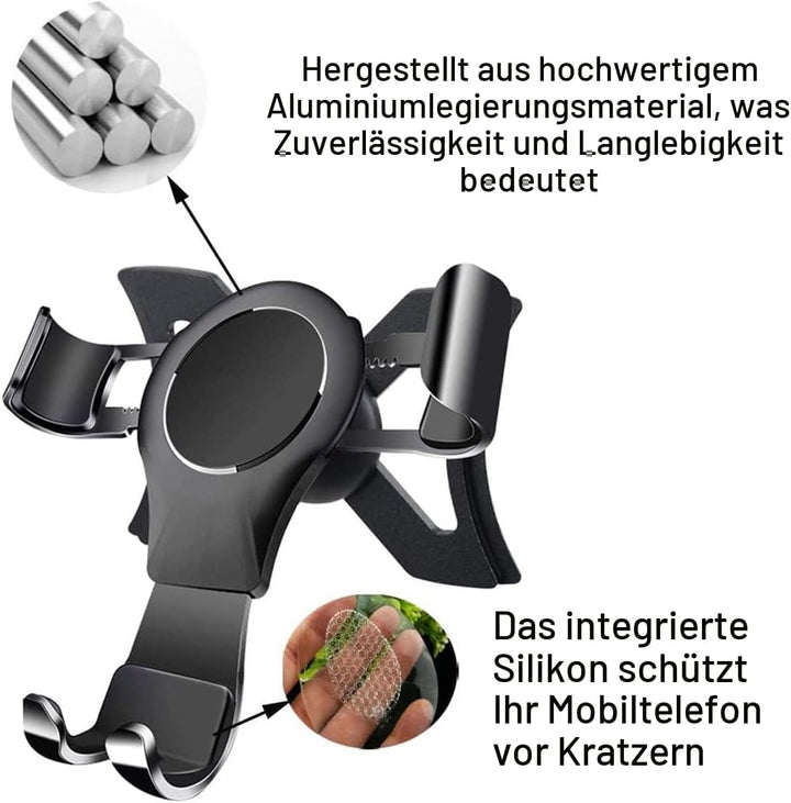 Handyhalter für Audi A3 8V, KFZ Lüftungsschlitze mit 360 Grad drehbar Aluminium-Legierung Handyhalte