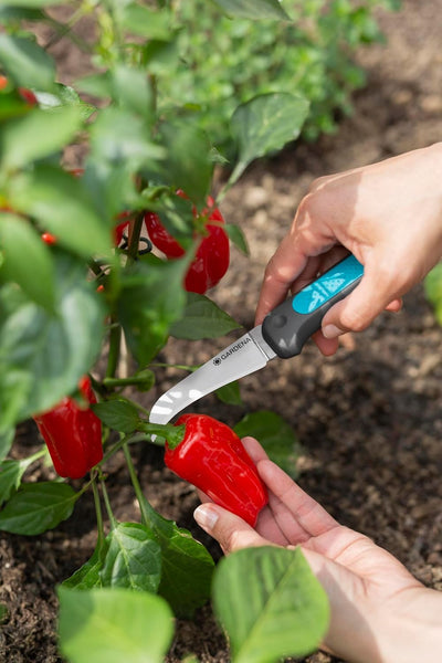 Gardena Erntemesser VeggieCut: Messer aus Edelstahl zum Ernten, Putzen und Schälen von Gemüse, Rutsc