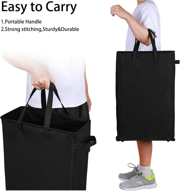 Odonata Slim Laundry Hamper Handles Collapsible Laundry Basket Thin Dirty Clothes Basket Narrow Laun
