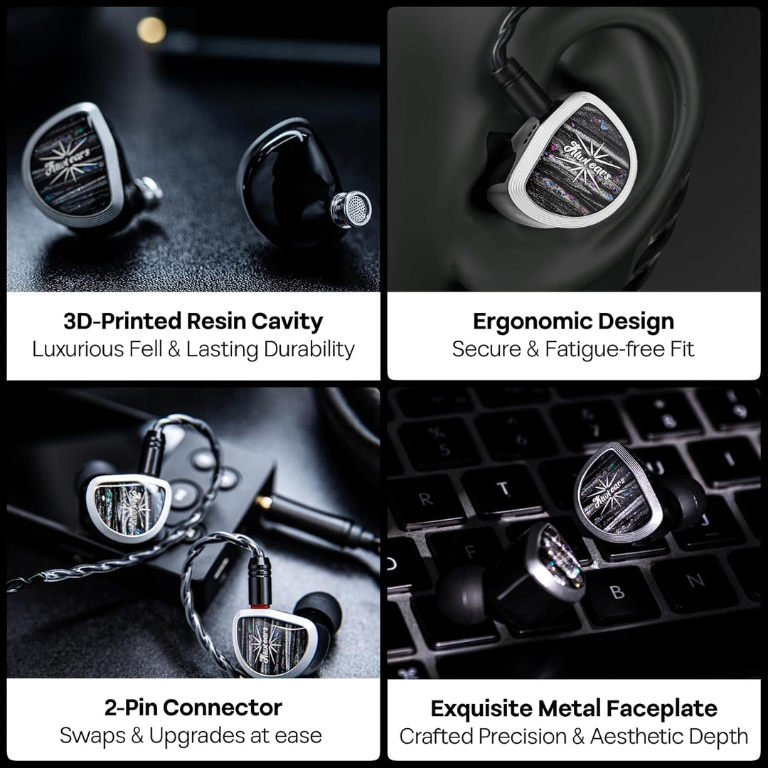 Linsoul Kiwi Ears Aether In Ear Monitor, 15,3mm grosser Planartreiber IEM-Kopfhörer, HiFi-kabelgebun