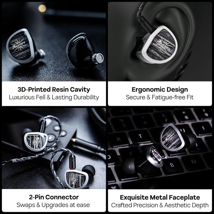 Linsoul Kiwi Ears Aether In Ear Monitor, 15,3mm grosser Planartreiber IEM-Kopfhörer, HiFi-kabelgebun