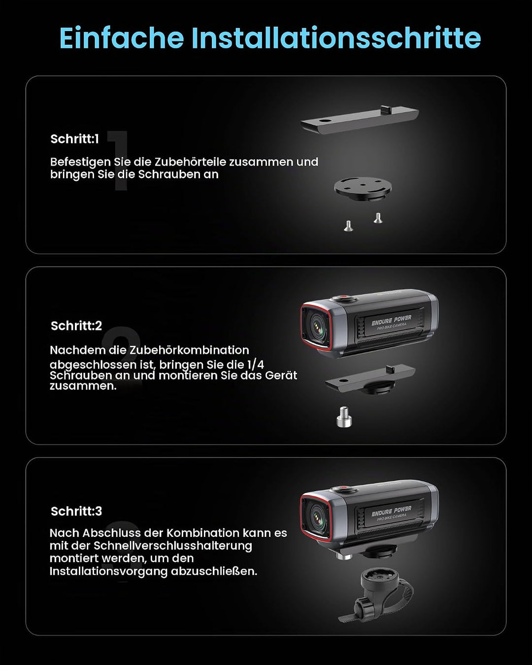 AKEEYO AKY-710Lite Motorradkamera/Fahrradkamera 2K30FPS WiFi-Actionkamera mit Ultra HD, IP66 Wasserd